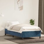 vidaXL Cadre de lit Bleu foncé 100x200 cm Velours