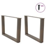 vidaXL Pieds de table basse en forme de V  2 pièces  acier naturel  70 x (42-43 3) cm