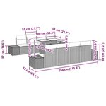 vidaXL Ensemble de canapé de jardin avec coussin 7 Pièces Noir et Crème