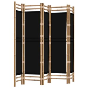 vidaXL Cloison de séparation pliante 5 panneaux 200 cm Bambou et toile