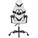 vidaXL Chaise de jeu pivotante Blanc et noir Similicuir