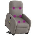 vidaXL Fauteuil inclinable de massage électrique Taupe Tissu
