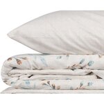 Parure de lit - housse de couette 220 x 240 + 2 taies d'oreiller 60 x 60 coton renforcé - Menthe