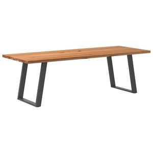 vidaXL Table à manger marron clair bois de chêne massif rectangulaire
