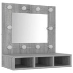 vidaXL Armoire à miroir avec LED Sonoma gris 60x31 5x62 cm