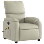 vidaXL Fauteuil de massage inclinable électrique crème similicuir