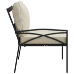 vidaXL Chaises de jardin et coussins sable lot de 2 62x75x79 cm acier