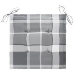 vidaXL Chaises de jardin lot de 6 et coussins carreaux gris bois teck