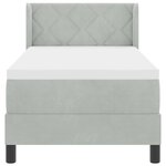 vidaXL Lit à ressorts avec matelas Gris clair 200 x 80 cm Polyester