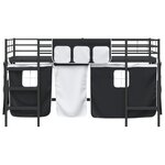 vidaXL Cadre de Lit Mezzanine pour Enfants avec Rideaux Noir