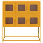 vidaXL Buffet jaune moutarde 100 5x39x107 cm acier laminé à froid