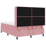 Lit Box Spring vidaXL avec Matelas & LED Rose 160x200 cm Velours