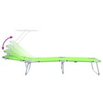 vidaXL Chaises Longues Pliantes 2 Pièces avec Auvent Vert Tissu Oxford 600D