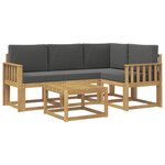 vidaXL Ensemble de canapés d'extérieur 5 pc Blanc et anthracite