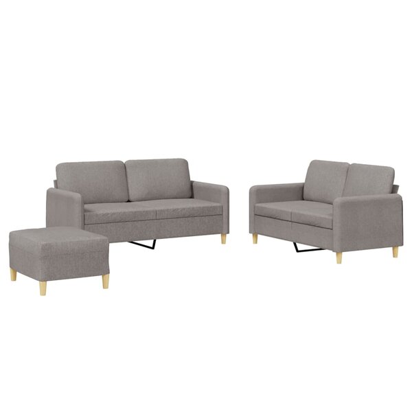 vidaXL Ensemble de canapés 3 Pièces avec coussins Taupe Tissu