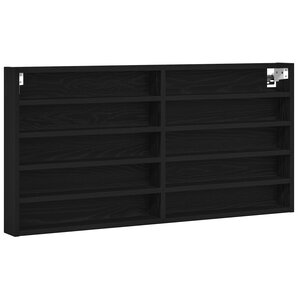 Armoire d'affichage murale vidaXL en bois d'ingénierie chêne noir