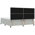 vidaXL Lit à ressorts avec tête de lit Gris clair 200 x 200 cm Velours