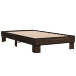 vidaXL Cadre de lit chêne marron 90x190 cm bois d'ingénierie et métal