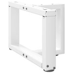 vidaXL Pieds de table basse en T  2 pièces  blanc  50 x 25 x (30-31) cm  acier