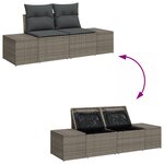 vidaXL Ensemble de Sofa de Jardin de 8 Pièces avec Coussins Gris Rattan Poly