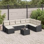 vidaXL Ensemble de salle à manger pour jardin 9 Pièces Marron et Crème