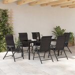 vidaXL Ensemble de salle à manger pour jardin 7 Pièces Noir café