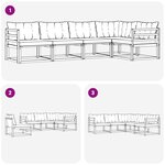 vidaXL Ensemble de canapés d'extérieur 5 pc Naturel et Beige