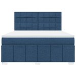 vidaXL Sommier à lattes de lit avec matelas Bleu 180x200 cm Tissu