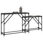 vidaXL Tables console gigognes 2 Pièces noir bois d'ingénierie