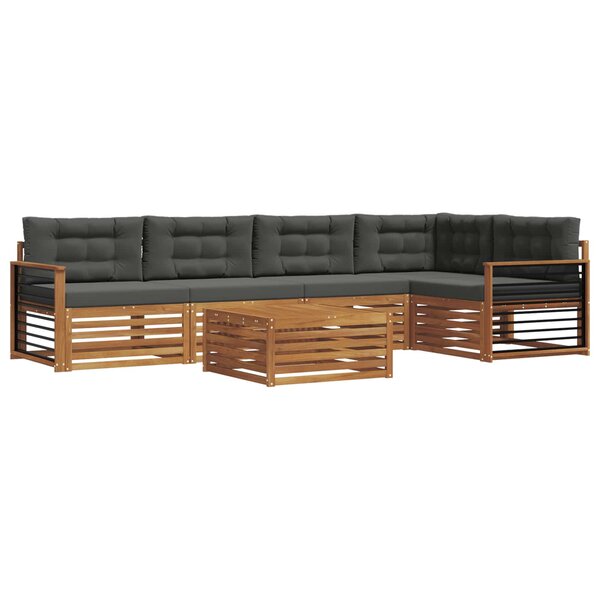 vidaXL Ensemble de canapés d'extérieur 6 pc Naturel et Anthracite