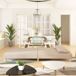 vidaXL Canapé-lit à 2 places avec deux oreillers crème tissu