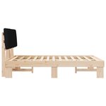 vidaXL Cadre de lit avec tête de lit rembourrée Noir 135 x 190 cm