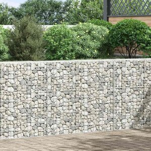 vidaXL Lit surélevé à gabion en trapèze Acier galvanisé 150x20x100 cm