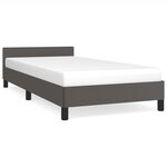 vidaXL Cadre de lit avec tête de lit Gris 90x190 cm Similicuir