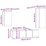 vidaXL Ensemble meuble TV 4 Pièces Chêne noir 30 5 x 30 x 90 cm