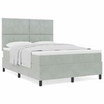 vidaXL Lit à ressorts avec matelas Gris clair 160 x 200 cm Velours