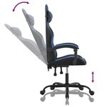 vidaXL Chaise de jeu Noir et bleu Similicuir