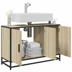 vidaXL Meuble de salle de bain avec lavabo Chêne Sonoma 90 x 33 x 60 cm Bois d'ingénierie