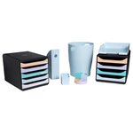 Pot à crayons plastique the quarter 4 compartiments - coloris pastel - assorties pastel - exacompta