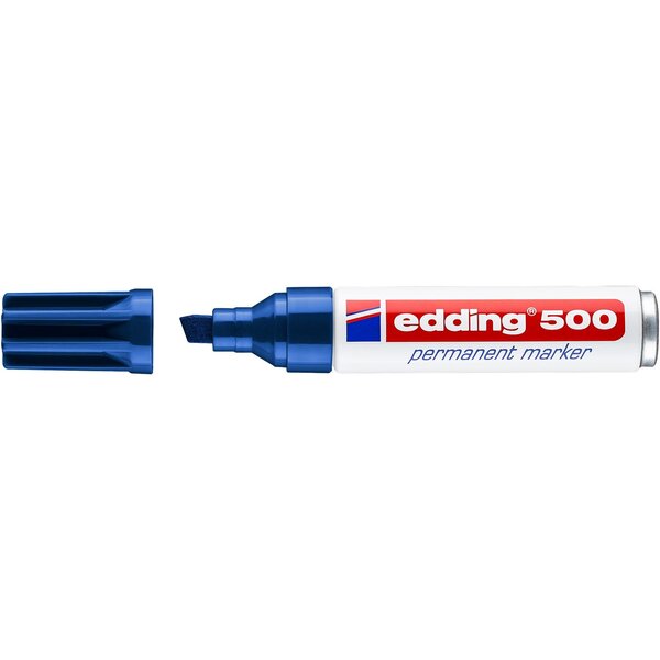 Marqueur Permanent 500 Corps Alu Pointe Biseau Bleu 2-7 mm EDDING