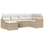 vidaXL Ensemble de salle à manger pour jardin 6 Pièces Beige  Crème