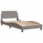 vidaXL Lit avec matelas Dover taupe 100x200 cm tissu