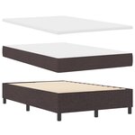 vidaXL Lit à ressorts avec matelas et lumière LED - Marron foncé  120x200 cm en tissu