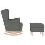 vidaXL Chaise à bascule avec repose-pied Gris foncé Tissu