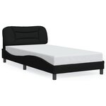 vidaXL Cadre de lit sans matelas Hvar noir 100x200 cm tissu