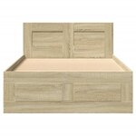 vidaXL Cadre de lit et tête de lit sans matelas chêne sonoma 75x190 cm