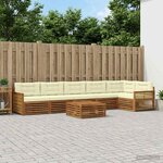 vidaXL Ensemble de canapés d'extérieur 7 Pièces Naturel et Crème