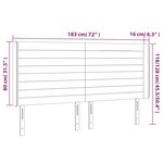 vidaXL Tête de lit à LED Gris foncé 183x16x118/128 cm Tissu