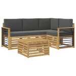 vidaXL Ensemble de canapés d'extérieur 5 Pièces Blanc et anthracite