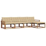vidaXL Ensemble de canapés d'extérieur 5 pc Naturel et Beige